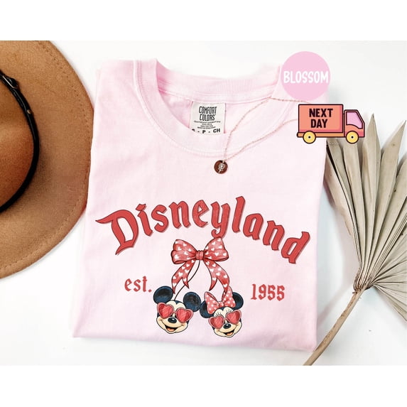 Comfort Colors® Coquette Bow Mickey and Minnie Cherry Disneyland ...