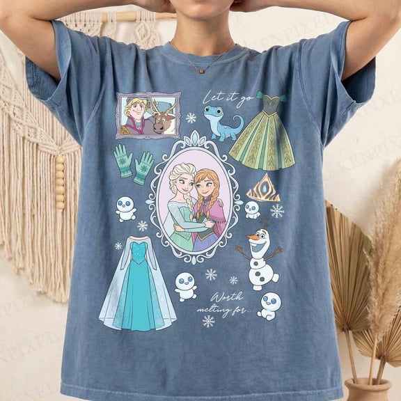 Comfort Colors Coquette Disney Frozen Shirt, Elsa and Anna Princess Tee, Olaf and Sven Tee, Magic Kingdom Disneyland Family 2026 Trip Outfit