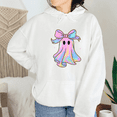 thumbnail image 1 of Comfort Colors Coquette Ghost Print Long Sleeve Tops Spooky Season Hooded Graphic Tees Casual Sweatshirts for Daily Outfits Halloween Gift White,S, 1 of 5