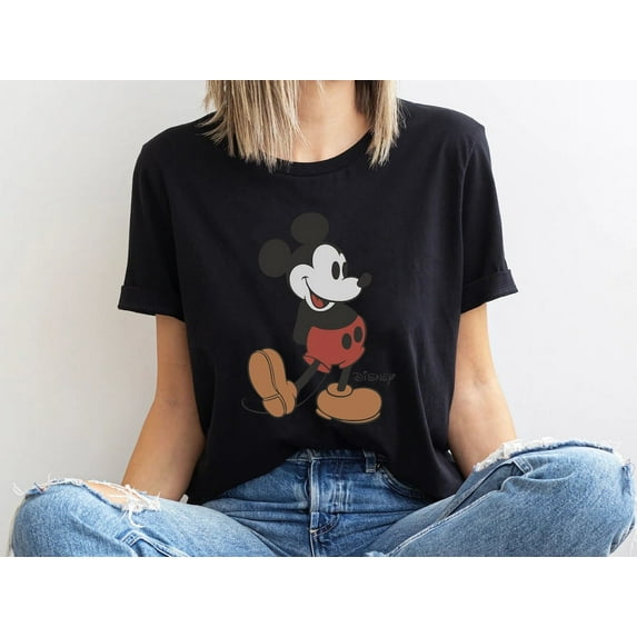 Comfort Colors Disney Classic Mickey Mouse Pose Shirt, Disneyland Holiday Vacation T-Shirt, Disney Retro Tee,Black Color,Size XL
