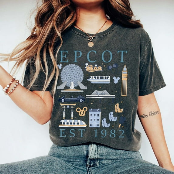 Comfort Colors Disney Epcot Since 1982 Shirt, Disneyland Family Trip 2025 T-Shirt,Graphite Color,Size XL