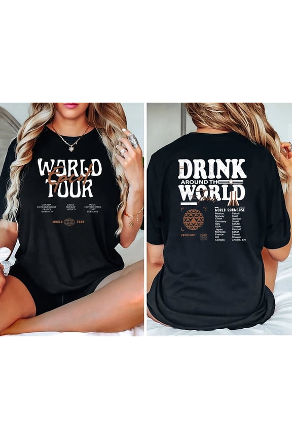 Comfort Colors®Disney Epcot World Tour Shirt, Drink Around The World Shirt, Disney Group Trip Shirt, Retro Disneyland Epcot Shirt, Epcot Tee