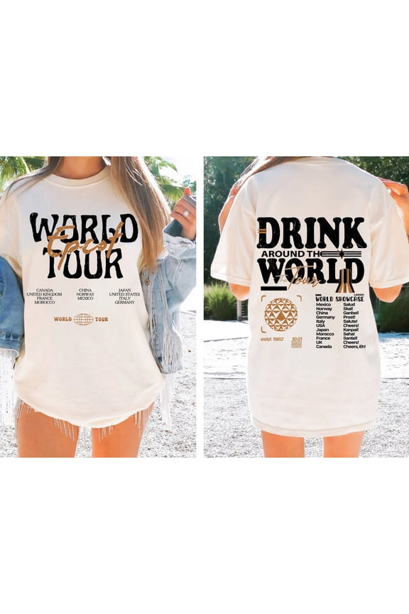 Comfort Colors Disney Epcot World Tour Shirt, Retro Drink Around The World Shirt, Disney Group Trip Shirt, Retro Disneyland Epcot Shirt