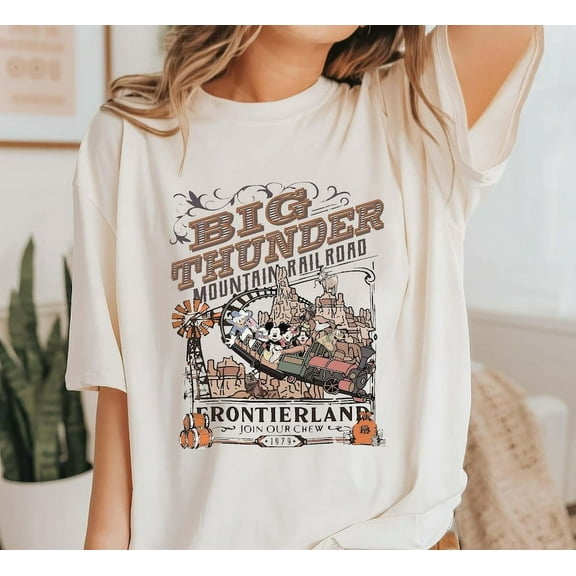 Comfort Colors Disney Mickey and Friends Big Thunder Mountain Railroad Tee, The Wildest Ride In The Wilderness , Disneyland Comfort Colors Shirt