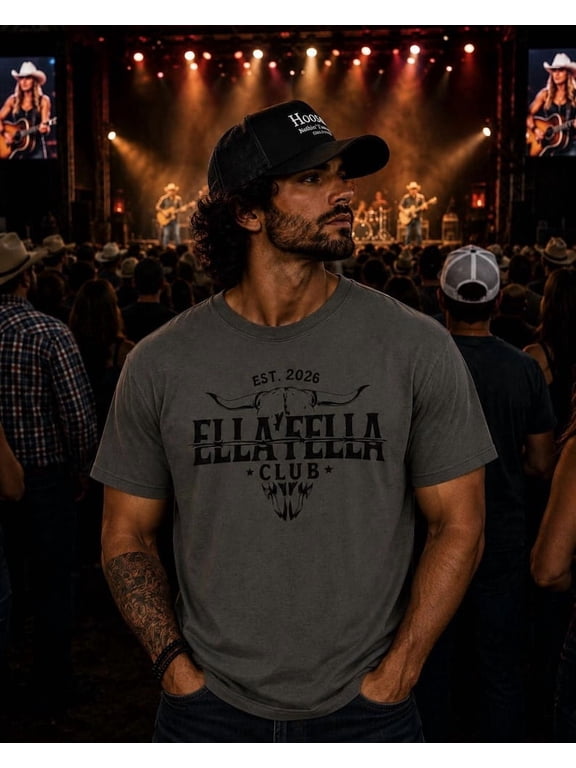 Comfort Colors E,ll,a Fe,ll,a Club skull steer logo T-Shirt | Western ranch graphic tee