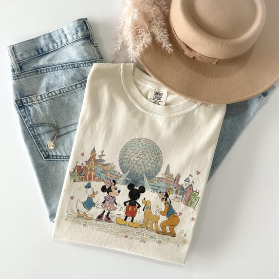 Comfort Colors EPCOT Mickey & Friends Shirts, Disney World EPCOT Trip Tee, Disney Park Characters Shirt, Family Matching Disney Vacation Tee