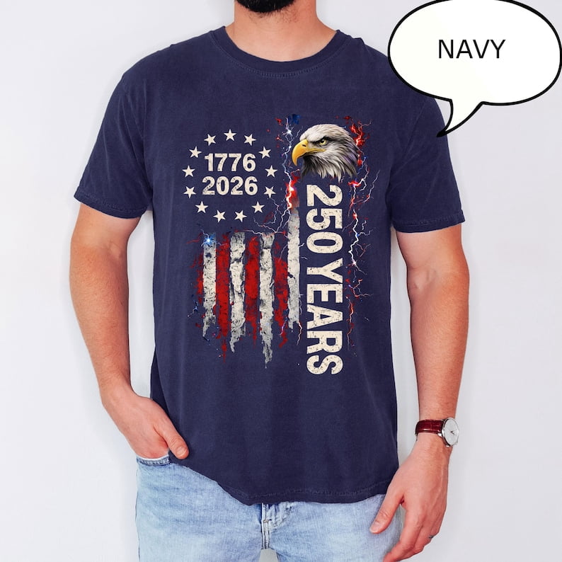 Comfort Colors® Eagle 250 Years T-Shirt, American Flag Shirt, 4th Of ...