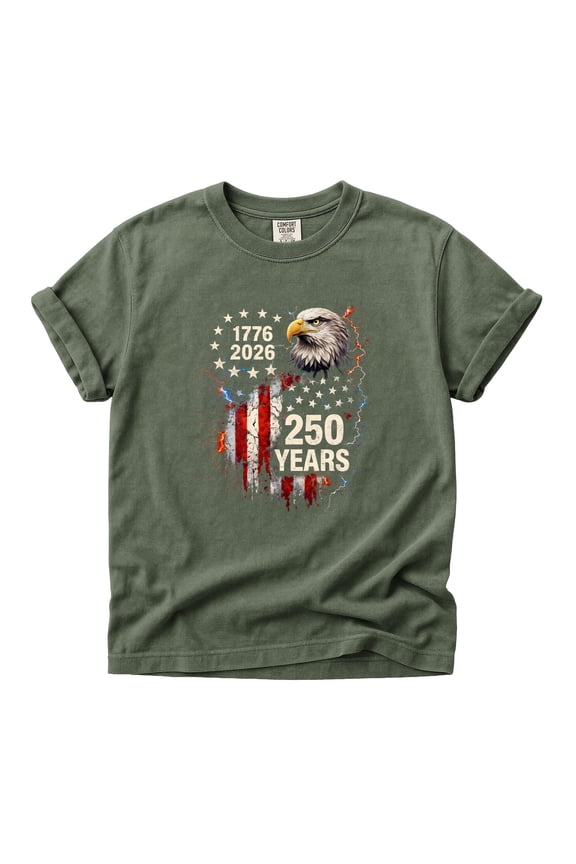 Comfort Colors Eagle Flag Shirt 250 Years USA Patriotic Tee Men Women