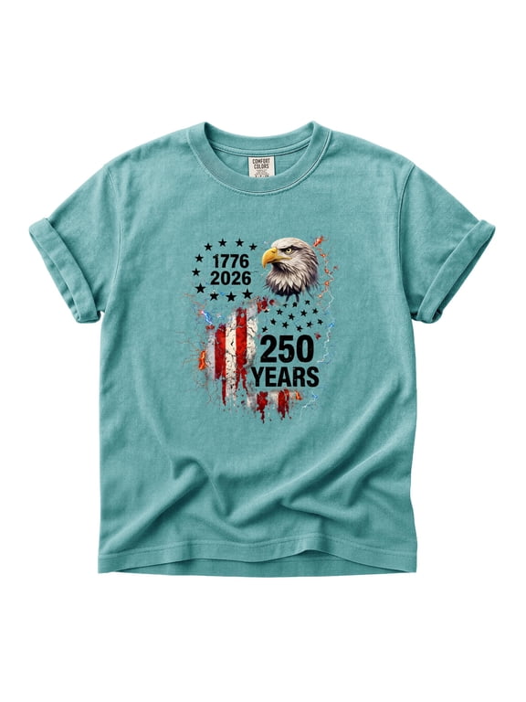 Comfort Colors Eagle Flag Shirt 250 Years USA Patriotic Tee Men Women