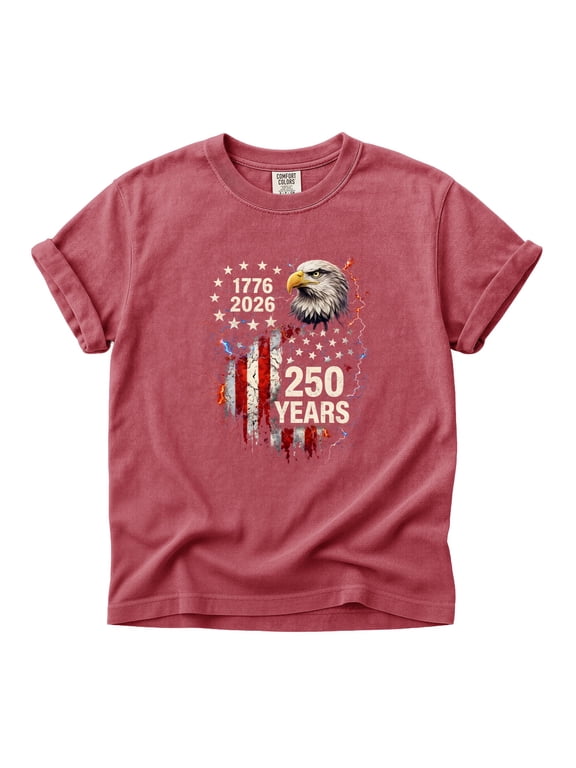 Comfort Colors Eagle Flag Shirt 250 Years USA Patriotic Tee Men Women