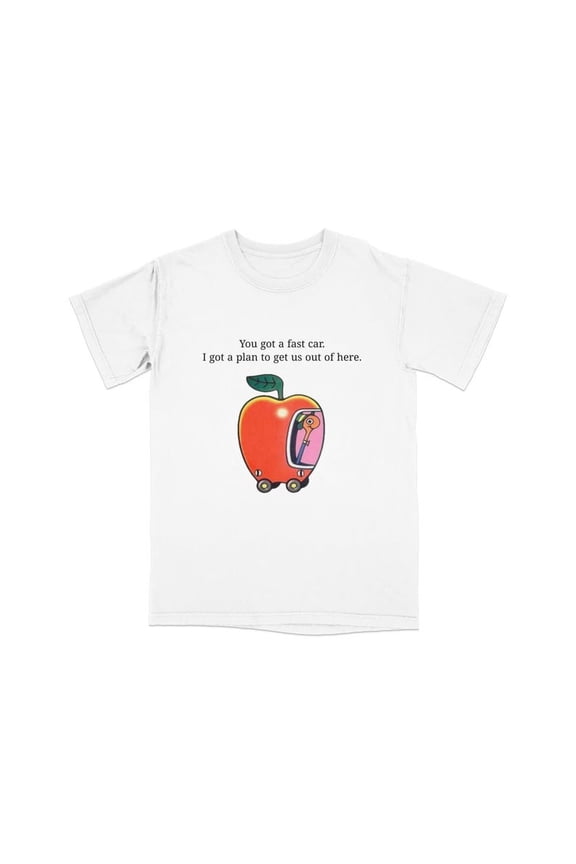 Comfort Colors Fast Car T-Shirt, Apple Car Driving Design, Tracy Chapman Quote Tee, Whimsical Escape Shirt, Richard Scarry