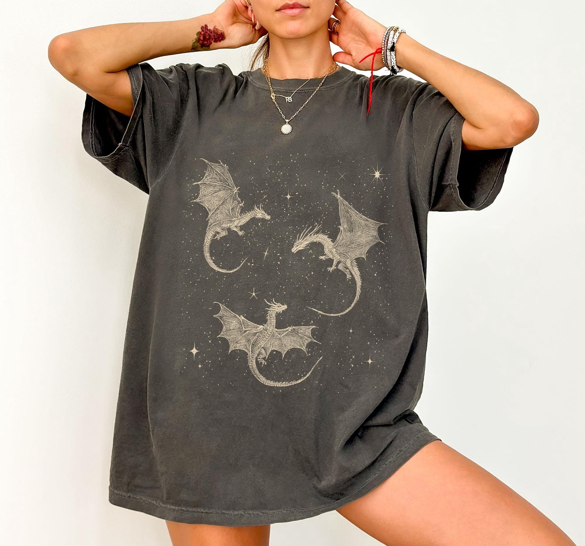 Comfort Colors Flying Dragons Shirt, Dragon Fantasy T-Shirt, Dragon ...