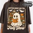 thumbnail image 1 of Comfort Colors Funny Holy Ghost Halloween Shirt – Christian Fall Graphic Tee with Ghost Reading Design,Pepper Color,Size 3XL, 1 of 5