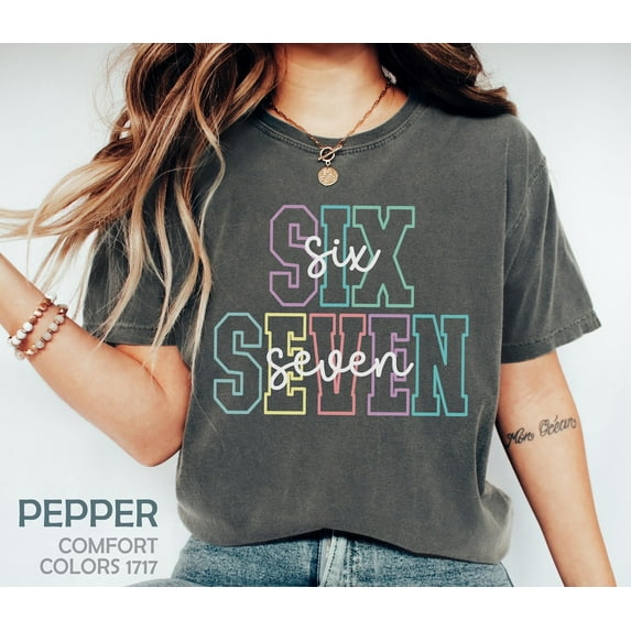 Comfort Colors Funny Six Seven Meme T-Shirt, Unisex Number Graphic Tee, Gift For Humor Lover