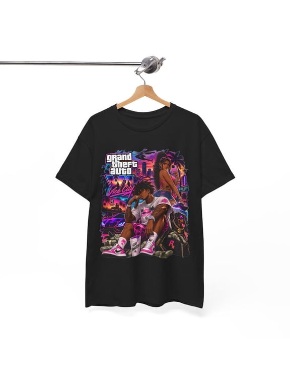Comfort Colors GTA 6 Vice City Vibes Shirt | Open World Gamer Tee | Neon Gaming Graphic Shirt | Gamer Lifestyle Apparel | Gaming Fan Gift