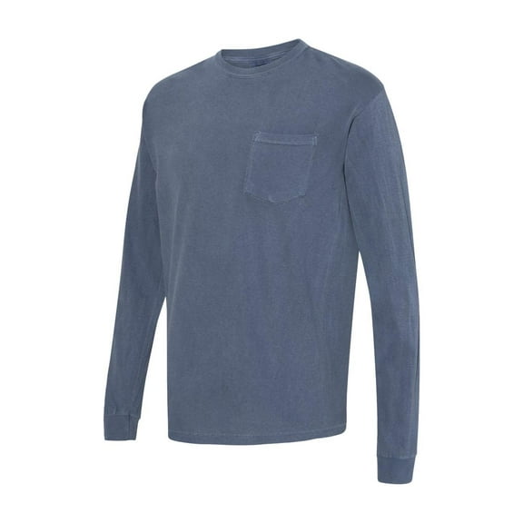 Comfort Colors - Garment-Dyed Heavyweight Long Sleeve Pocket T-Shirt - 4410 - Denim
