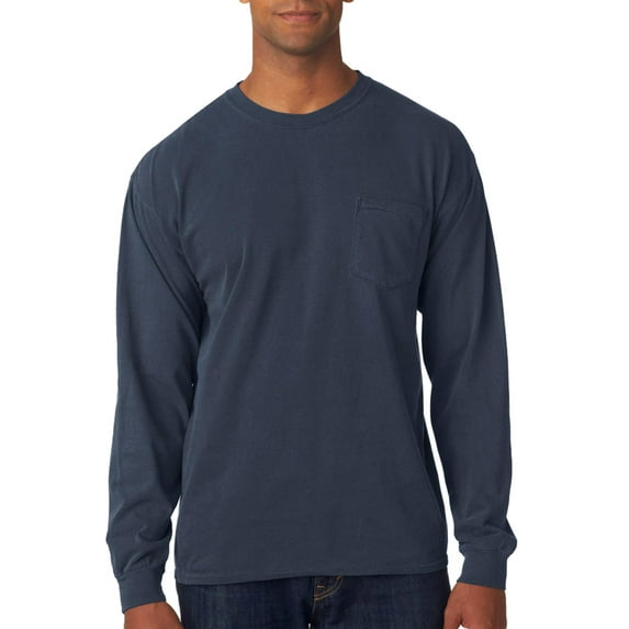 Comfort Colors Adult Long Sleeve Pocket Tee , C4410 , Blue Jean , X-Large