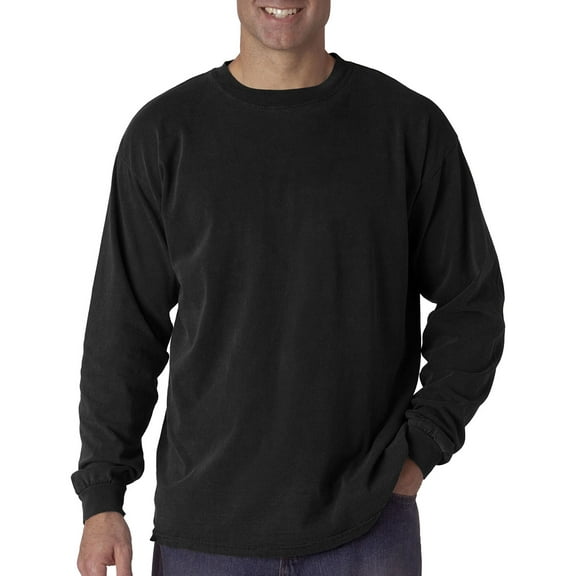 Comfort Colors - Garment-Dyed Heavyweight Long Sleeve T-Shirt - 6014, Black, XL