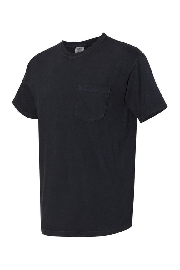 - Garment-Dyed Heavyweight Pocket T-Shirt - 6030 - Black - Size: XL