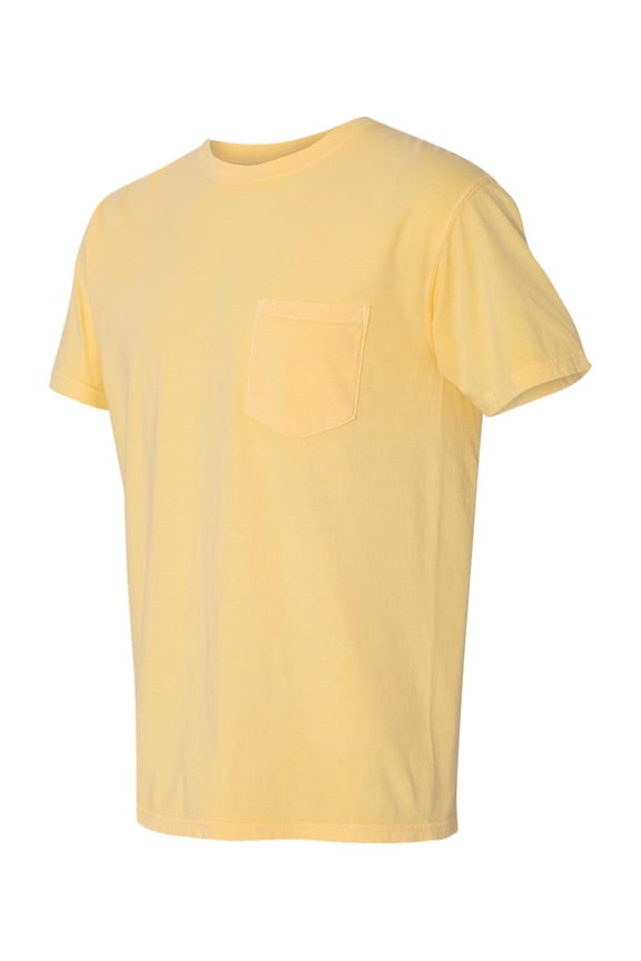 - Garment-Dyed Heavyweight Pocket T-Shirt - 6030 - Butter - Size: L