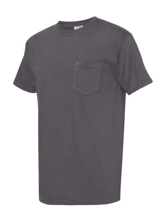 - Garment-Dyed Heavyweight Pocket T-Shirt - 6030 - Graphite - Size: M