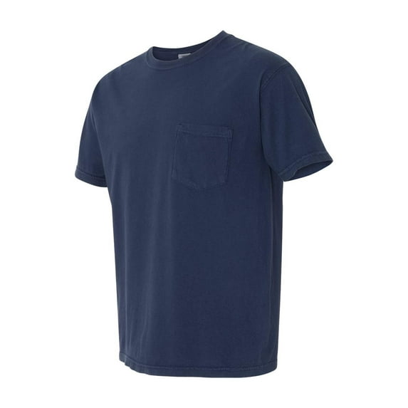 Comfort Colors - Garment-Dyed Heavyweight Pocket T-Shirt - 6030 - True Navy - Size: M
