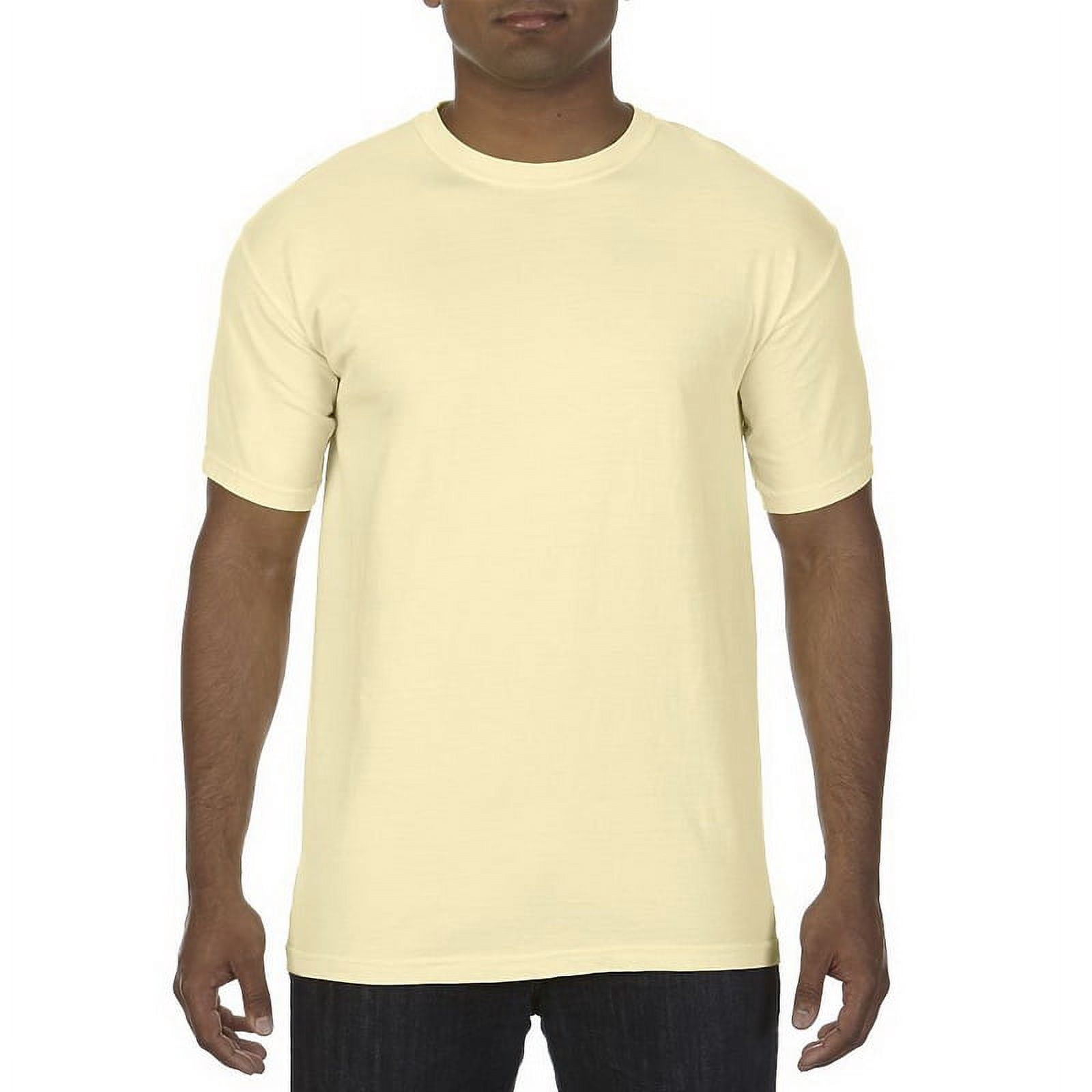 Comfort Colors Men’s Short Sleeve Tee – Style 1717, Banana Yellow, Medium - View #3