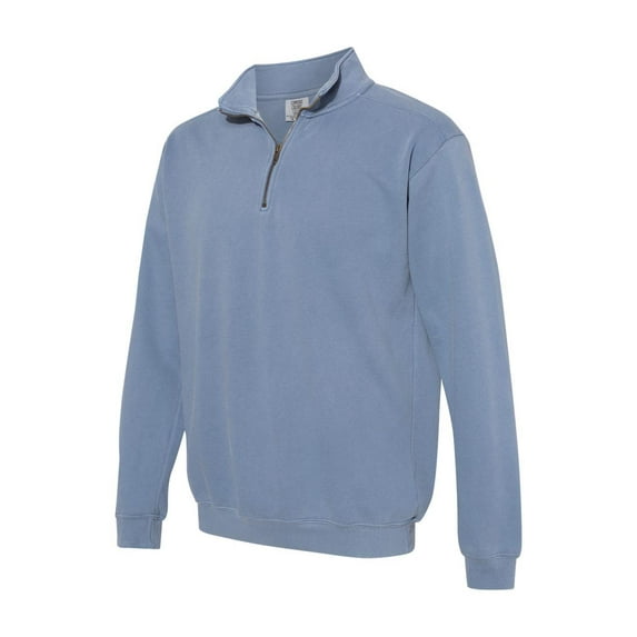 Comfort Colors - Garment-Dyed Quarter Zip Sweatshirt - 1580 - Blue Jean - Size: 3XL