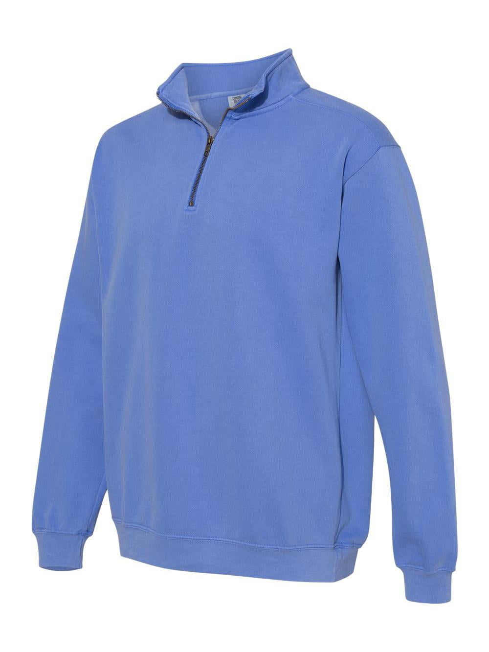 Comfort Colors Garment Dyed Quarter Zip Sweatshirt 1580 Flo Blue Size S Walmart