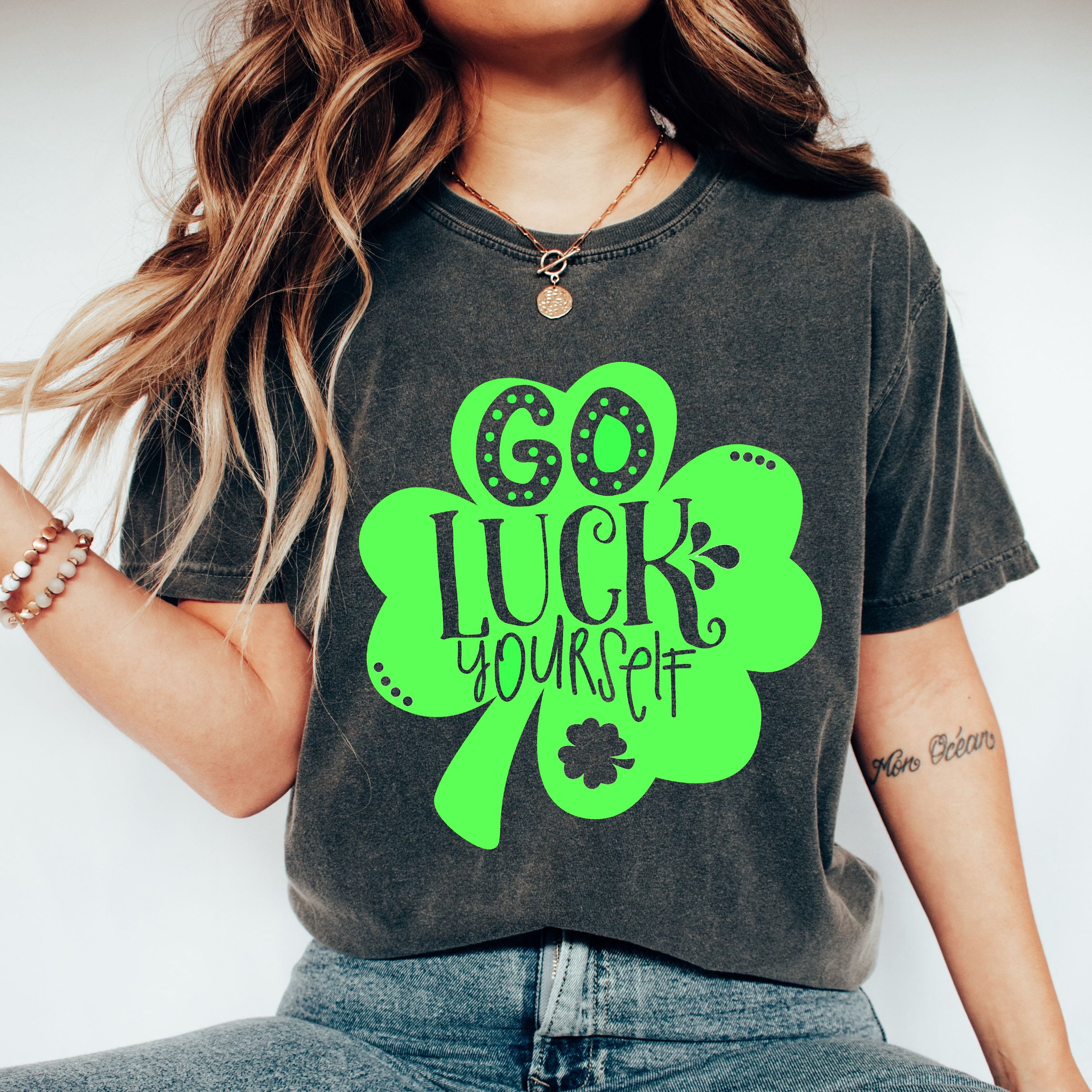 Comfort Colors® Go Luck Yourself Shirt, Four Leaf Clover Shirt, St ...
