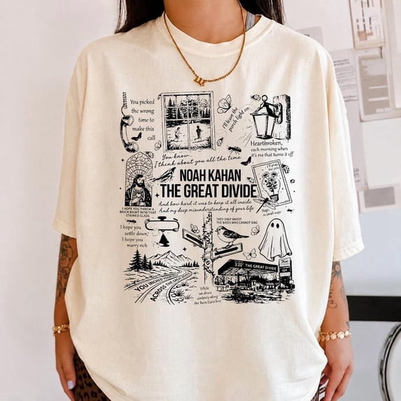 Comfort Colors® Great Divide Tee, Folk Music Inspired Shirt, Retro Nature Graphic, Fan Gift
