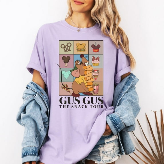 Comfort Colors Gus Gus The Snack Era Tour T-Shirt, Cinderella Friends, Disney Snack Shirt,Orchid color,size 3XL