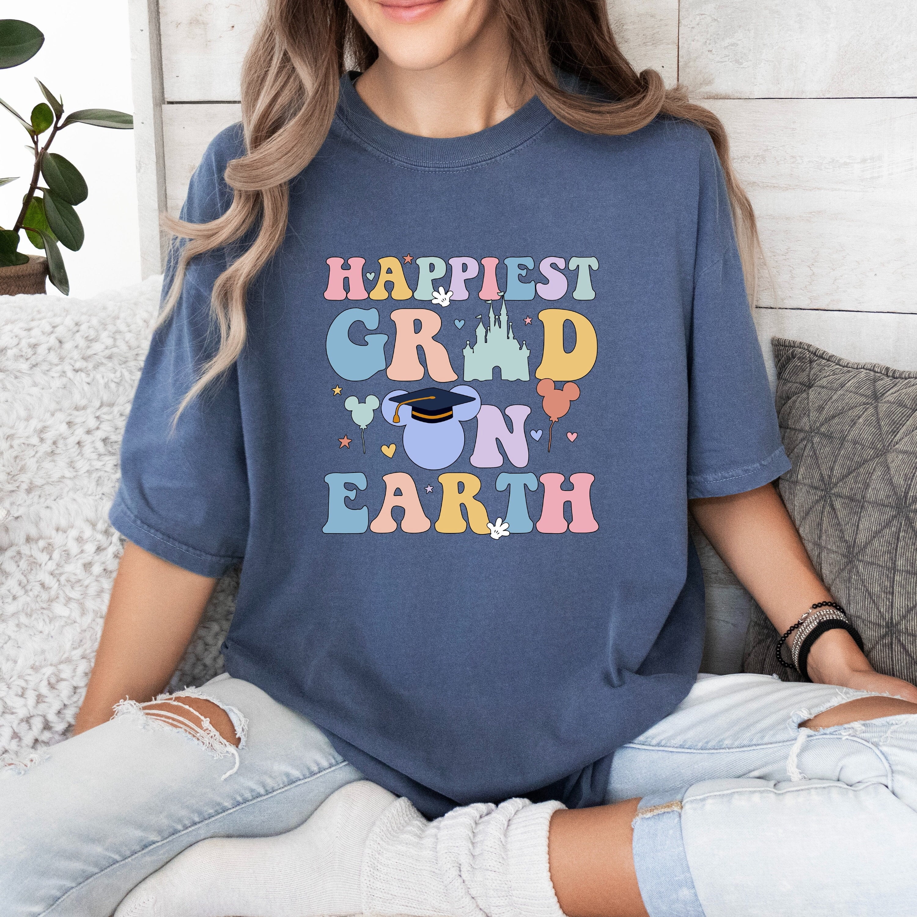 Comfort Colors® Happiest Grad Shirt, Mickey Grad Shirt, Disney Senior T ...