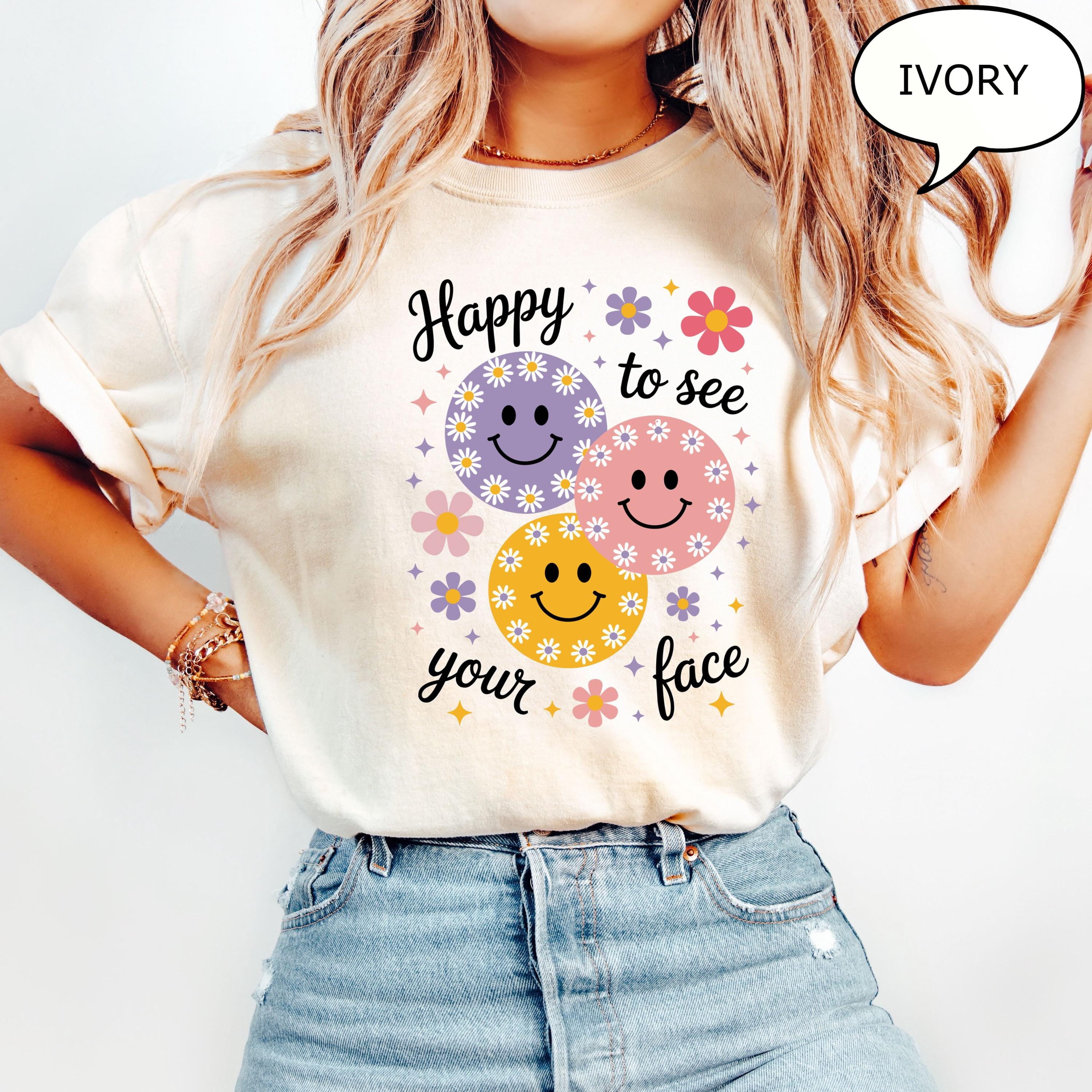 Comfort Colors® Happy To See Your Face Tshirt, Teacher Shirt, Teacher ...