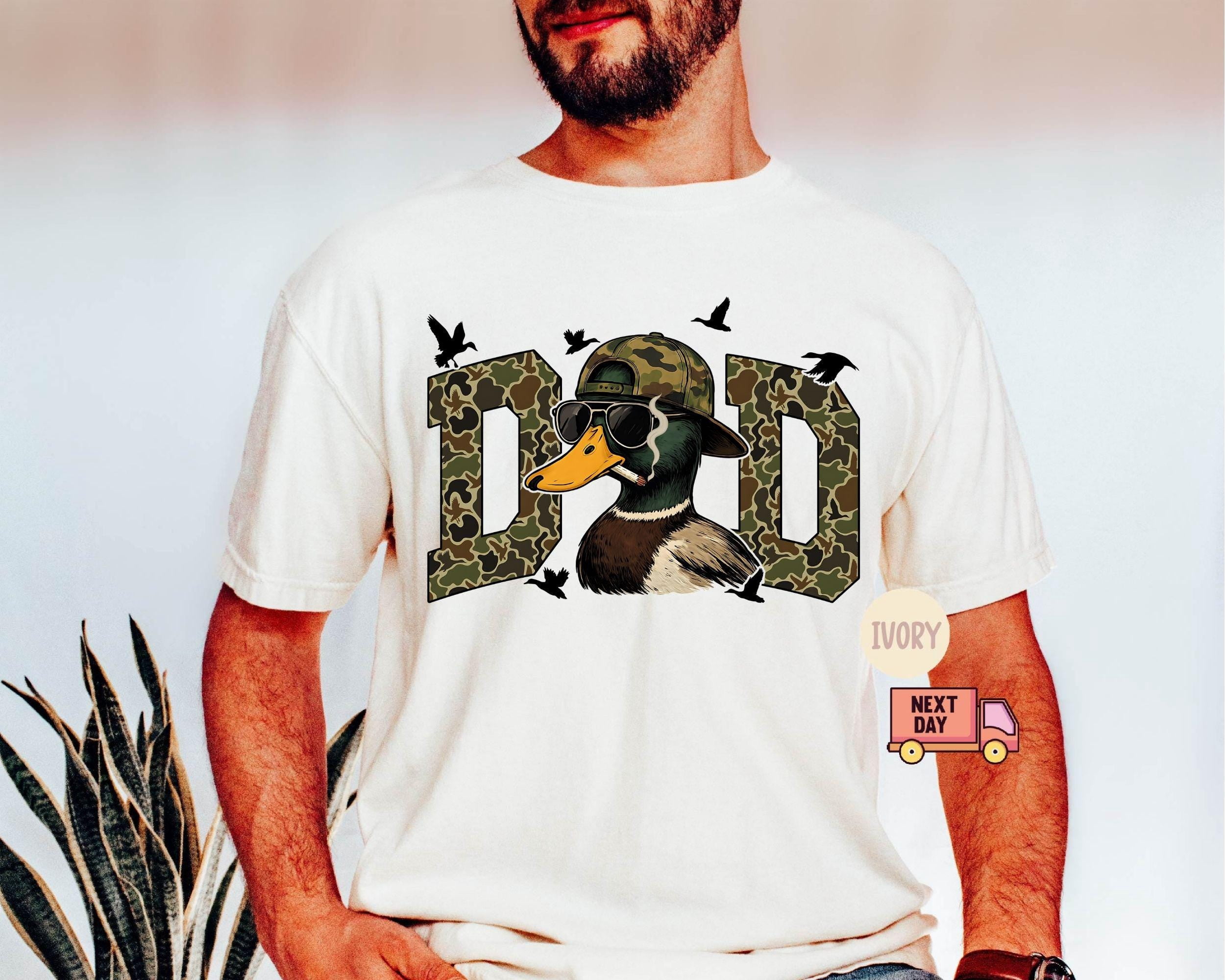 Comfort Colors® Hunting Dad T-Shirt, Duck Hunting Shirt, Mallard Duck ...