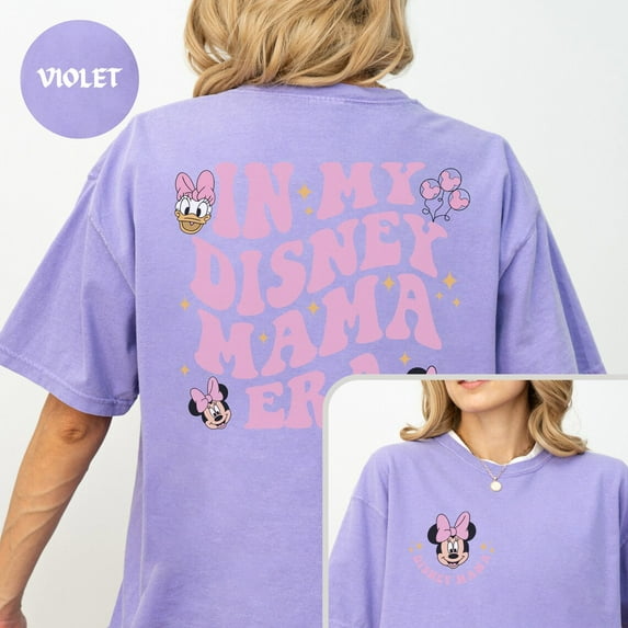 Comfort Colors In my Disney Mom era Minnie T-shirt, Pregnancy Announcement Disney New Mom and Dad Shirt,Violet Color,Size 3XL