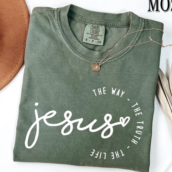 Comfort Colors Jesus The Way The Truth The Life T-Shirt, Christian Women’s Faith Tee