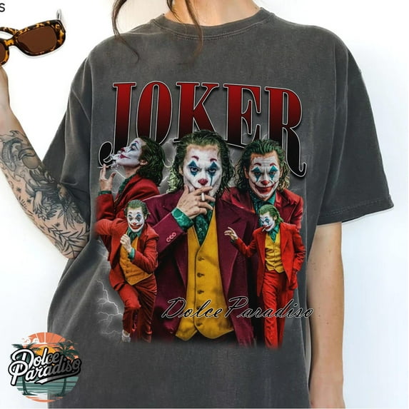 Comfort Colors Joker Vintage Bootleg 90s Unisex T-Shirt, Joker Graphic Tee,Orchid color,size XL
