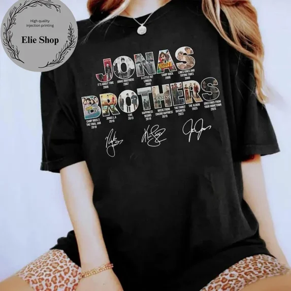 Comfort Colors Jonas Bros 20th Annivesary Tour 2025 Shirt, Vintage Jonas Brothers Tour T-Shirt,Black Color,Size 3XL