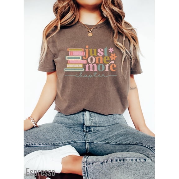 Comfort Colors Just One More Chapter T-Shirt, Floral Reading Tee, Book Lover Teacher Gift