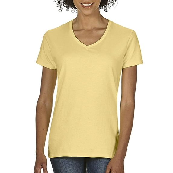 CC 3199 LAD VEE NECK TEE SHIRT (BUTTER L)