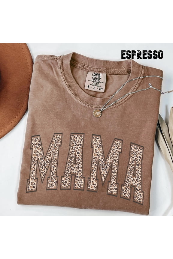 Comfort Colors Leopard Mama T-Shirt, Retro Mom Tee, Mothers Day Gift, Vintage Mama Shirt