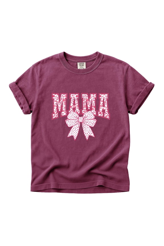 Comfort Colors Mama Shirt Coquette Bow Floral Varsity Mothers Day Gift Tee