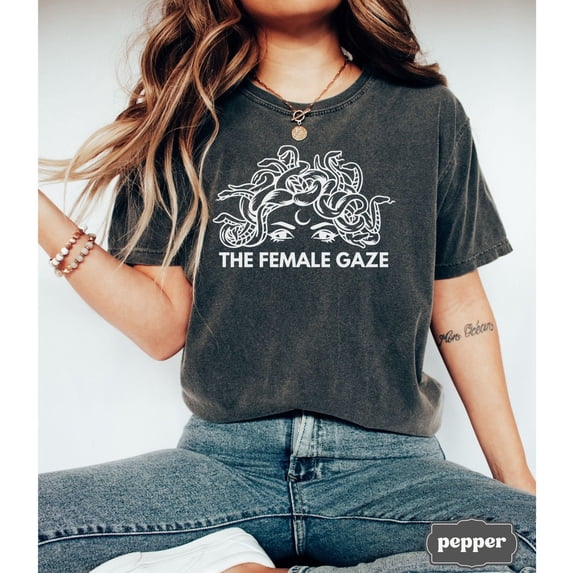 Comfort Colors Medusa T-Shirt, The Female Gaze Feminist Tee, Witchy Woman, Mystical Edgy Snake Tshirt, Greek Mythology, Dark Academia