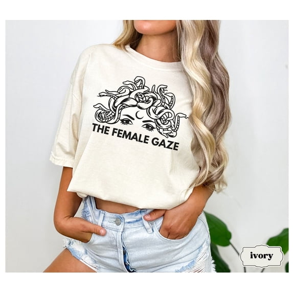 Comfort Colors Medusa T-Shirt, The Female Gaze Feminist Tee, Witchy Woman, Mystical Edgy Snake Tshirt, Greek Mythology, Dark Academia