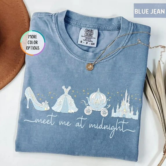Comfort Colors Meet me at Midnight T-Shirt, Cinderella Inspired, Disney Girls Trip 2025, Disney Cinderella Shirt, Princess Party Gift