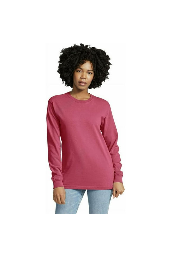Men's Adult Long Sleeve Tee, Style 6014 X-Large Crimson