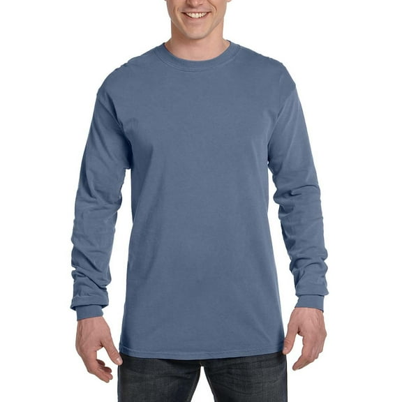 Comfort Colors Men's Ringspun Cotton Long Sleeve T-Shirt, Blue Jean, Medium