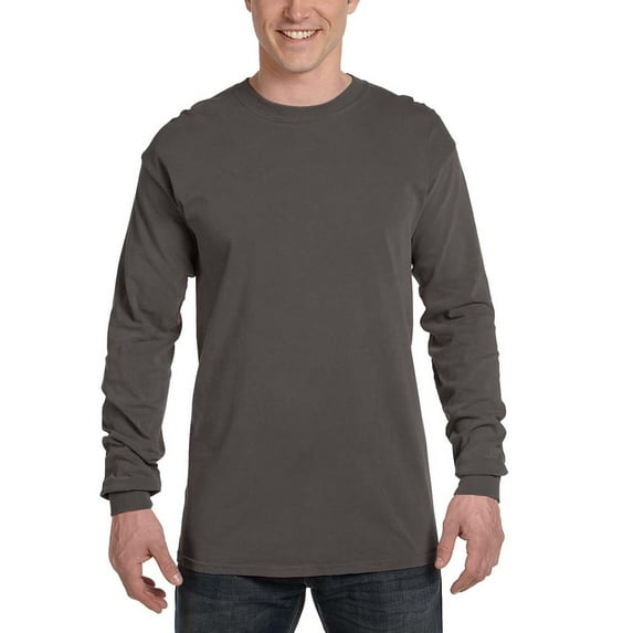 Comfort Colors Men's Ringspun Cotton Long Sleeve T-Shirt, Pepper, Small
