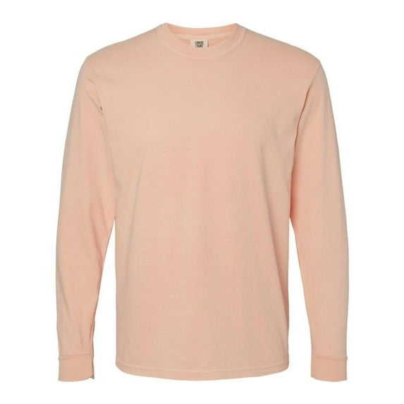 Comfort Colors Mens Garment-Dyed Heavyweight Long Sleeve T-Shirt, M, Peachy